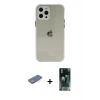 MARSİLYAN™- iPhone 12 Pro Kılıf Nova Asil Özel Seri - Siyah 360 Mat Full Body Arka Koruyucu + Yeşil Renkli Kamera Lens Koruma Cam