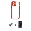 MARSİLYAN™- iPhone 12 Pro Kılıf Nova Asil Özel Seri - Siyah 3D Antistatik Hayalet Cam Ekran Koruyucu + Shine Kamera Lens Koruma Cam - SH