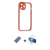 MARSİLYAN™- iPhone 12 Pro Kılıf Nova Asil Özel Seri - Siyah 3D Antistatik Seramik Nano Ekran Koruyucu + Metal Kamera Lens Koruma Cam - AKYL