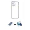 MARSİLYAN™- iPhone 12 Pro Kılıf Nova Asil Özel Seri - Siyah 3D Antistatik Seramik Nano Ekran Koruyucu + Metal Kamera Lens Koruma Cam - AKYL