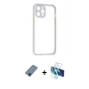 MARSİLYAN™- iPhone 12 Pro Kılıf Nova Asil Özel Seri - Siyah 3D Antistatik Seramik Nano Ekran Koruyucu + Metal Kamera Lens Koruma Cam - MI