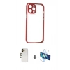 MARSİLYAN™- iPhone 12 Pro Kılıf Nova Asil Özel Seri - Siyah 3D Antistatik Seramik Nano Ekran Koruyucu + Shine Kamera Lens - GD