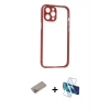MARSİLYAN™- iPhone 12 Pro Kılıf Nova Asil Özel Seri - Siyah 3D Antistatik Seramik Nano Ekran Koruyucu + Shine Kamera Lens Koruma Cam - SABE