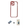 MARSİLYAN™- iPhone 12 Pro Kılıf Nova Asil Özel Seri - Siyah 6D Mat Seramik Hayalet Nano Ekran Koruyucu + Metal Kamera Lens Koruma Cam - KI