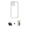 MARSİLYAN™- iPhone 12 Pro Kılıf Nova Asil Özel Seri - Siyah 6D Mat Seramik Hayalet Nano Ekran Koruyucu + Kamera Lens Koruma Cam - SF