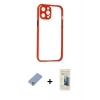 MARSİLYAN™- iPhone 12 Pro Kılıf Nova Asil Özel Seri - Siyah 6D Mat Seramik Hayalet Nano Ekran Koruyucu + Koyu Yeşil Metal Kamera Lens Koruma Cam