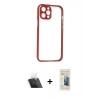 MARSİLYAN™- iPhone 12 Pro Kılıf Nova Asil Özel Seri - Siyah 6D Mat Seramik Hayalet Nano Ekran Koruyucu + Kamera Lens Koruma Cam - SF
