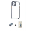 MARSİLYAN™- iPhone 12 Pro Kılıf Nova Asil Özel Seri - Siyah 6D Mat Seramik Hayalet Nano Ekran Koruyucu + Metal Kamera Lens Koruma Cam - KI