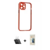 MARSİLYAN™- iPhone 12 Pro Kılıf Nova Asil Özel Seri - Siyah 6D Mat Seramik Hayalet Nano Ekran Koruyucu + Kamera Lens Koruma Cam - SF