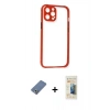 MARSİLYAN™- iPhone 12 Pro Kılıf Nova Asil Özel Seri - Siyah 6D Mat Seramik Hayalet Nano Ekran Koruyucu + Metal Kamera Lens Koruma Cam - AKYL