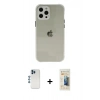 MARSİLYAN™- iPhone 12 Pro Kılıf Nova Asil Özel Seri - Siyah 6D Mat Seramik Hayalet Nano Ekran Koruyucu + Shine Kamera Lens - MI