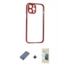 MARSİLYAN™- iPhone 12 Pro Kılıf Nova Asil Özel Seri - Siyah 6D Mat Seramik Hayalet Nano Ekran Koruyucu + Metal Kamera Lens Koruma Cam - AKYL