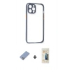 MARSİLYAN™- iPhone 12 Pro Kılıf Nova Asil Özel Seri - Siyah 6D Mat Seramik Hayalet Nano Ekran Koruyucu + Metal Kamera Lens Koruma Cam - KUYL