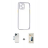 MARSİLYAN™- iPhone 12 Pro Kılıf Nova Asil Özel Seri - Siyah 6D Mat Seramik Hayalet Nano Ekran Koruyucu + Shine Kamera Lens - MI