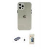 MARSİLYAN™- iPhone 12 Pro Kılıf Nova Asil Özel Seri - Siyah 6D Mat Seramik Hayalet Nano Ekran Koruyucu + Renkli Kamera Lens Koruma Cam - SI