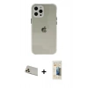MARSİLYAN™- iPhone 12 Pro Kılıf Nova Asil Özel Seri - Siyah 6D Mat Seramik Hayalet Nano Ekran Koruyucu + Rainbow Kamera Lens Koruma Cam - GD