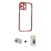 MARSİLYAN™- iPhone 12 Pro Kılıf Nova Asil Özel Seri - Siyah 6D Mat Seramik Hayalet Nano Ekran Koruyucu + Rainbow Kamera Lens Koruma Cam - GD