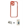 MARSİLYAN™- iPhone 12 Pro Kılıf Nova Asil Özel Seri - Siyah 6D Mat Seramik Hayalet Nano Ekran Koruyucu + Rainbow Kamera Lens Koruma Cam - GD