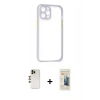MARSİLYAN™- iPhone 12 Pro Kılıf Nova Asil Özel Seri - Siyah 6D Mat Seramik Hayalet Nano Ekran Koruyucu + Shine Kamera Lens - GD