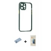 MARSİLYAN™- iPhone 12 Pro Kılıf Nova Asil Özel Seri - Siyah 6D Mat Seramik Hayalet Nano Ekran Koruyucu + Shine Kamera Lens Koruma Cam - MI