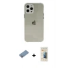 MARSİLYAN™- iPhone 12 Pro Kılıf Nova Asil Özel Seri - Siyah 6D Mat Seramik Hayalet Nano Ekran Koruyucu + Shine Kamera Lens Koruma Cam - GS