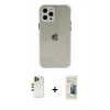 MARSİLYAN™- iPhone 12 Pro Kılıf Nova Asil Özel Seri - Siyah 6D Mat Seramik Hayalet Nano Ekran Koruyucu + Shine Kamera Lens - GD