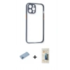 MARSİLYAN™- iPhone 12 Pro Kılıf Nova Asil Özel Seri - Siyah 6D Mat Seramik Hayalet Nano Ekran Koruyucu + Shine Kamera Lens Koruma Cam - MI