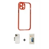 MARSİLYAN™- iPhone 12 Pro Kılıf Nova Asil Özel Seri - Siyah 6D Mat Seramik Hayalet Nano Ekran Koruyucu + Shine Kamera Lens - GD
