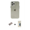 MARSİLYAN™- iPhone 12 Pro Kılıf Nova Asil Özel Seri - Siyah 6D Mat Seramik Hayalet Nano Ekran Koruyucu + Shine Kamera Lens Koruma Cam - SABE