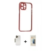 MARSİLYAN™- iPhone 12 Pro Kılıf Nova Asil Özel Seri - Siyah 6D Mat Seramik Hayalet Nano Ekran Koruyucu + Shine Kamera Lens - GD