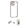 MARSİLYAN™- iPhone 12 Pro Kılıf Nova Asil Özel Seri - Siyah 6D Mat Seramik Hayalet Nano Ekran Koruyucu + Shine Kamera Lens Koruma Cam - MI