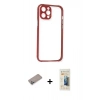 MARSİLYAN™- iPhone 12 Pro Kılıf Nova Asil Özel Seri - Siyah 6D Mat Seramik Hayalet Nano Ekran Koruyucu + Shine Kamera Lens Koruma Cam - SABE