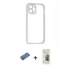MARSİLYAN™- iPhone 12 Pro Kılıf Nova Asil Özel Seri - Siyah 6D Mat Seramik Hayalet Nano Ekran Koruyucu + Shine Kamera Lens Koruma Cam - GD