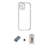 MARSİLYAN™- iPhone 12 Pro Kılıf Nova Asil Özel Seri - Siyah Polymer Nano Ekran Koruyucu + Metal Kamera Lens Koruma Cam - AKYL