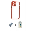 MARSİLYAN™- iPhone 12 Pro Kılıf Nova Asil Özel Seri - Siyah Polymer Nano Ekran Koruyucu + Metal Kamera Lens Koruma Cam - MI