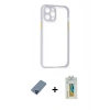 MARSİLYAN™- iPhone 12 Pro Kılıf Nova Asil Özel Seri - Siyah Polymer Nano Ekran Koruyucu + Metal Kamera Lens Koruma Cam - MI