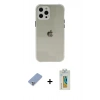MARSİLYAN™- iPhone 12 Pro Kılıf Nova Asil Özel Seri - Siyah Polymer Nano Ekran Koruyucu + Metal Kamera Lens Koruma Cam - KUYL