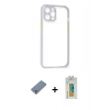 MARSİLYAN™- iPhone 12 Pro Kılıf Nova Asil Özel Seri - Siyah Polymer Nano Ekran Koruyucu + Metal Kamera Lens Koruma Cam - GS