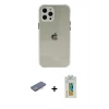 MARSİLYAN™- iPhone 12 Pro Kılıf Nova Asil Özel Seri - Siyah Polymer Nano Ekran Koruyucu + Renkli Kamera Lens Koruma Cam - MI