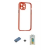 MARSİLYAN™- iPhone 12 Pro Kılıf Nova Asil Özel Seri - Siyah Polymer Nano Ekran Koruyucu + Shine Kamera Lens Koruma Cam - GD