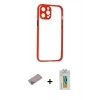 MARSİLYAN™- iPhone 12 Pro Kılıf Nova Asil Özel Seri - Siyah Polymer Nano Ekran Koruyucu + Shine Kamera Lens Koruma Cam - SABE