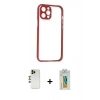 MARSİLYAN™- iPhone 12 Pro Kılıf Nova Asil Özel Seri - Siyah Polymer Nano Ekran Koruyucu + Shine Kamera Lens - GD