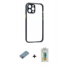 MARSİLYAN™- iPhone 12 Pro Kılıf Nova Asil Özel Seri - Siyah Polymer Nano Ekran Koruyucu + Shine Kamera Lens Koruma Cam - GI