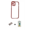 MARSİLYAN™- iPhone 12 Pro Kılıf Nova Asil Özel Seri - Siyah Polymer Nano Ekran Koruyucu + Shine Kamera Lens Koruma Cam - SABE