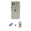MARSİLYAN™- iPhone 12 Pro Kılıf Nova Asil Özel Seri - Siyah Polymer Nano Ekran Koruyucu + Shine Kamera Lens Koruma Cam - GI
