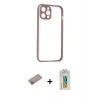 MARSİLYAN™- iPhone 12 Pro Kılıf Nova Asil Özel Seri - Siyah Polymer Nano Ekran Koruyucu + Shine Kamera Lens Koruma Cam - SABE