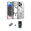 MARSİLYAN™- iPhone 12 Pro Kılıf Nova Işık Özel Seri - Şeffaf 360 Full Body Arka Koruyucu + Metal Kamera Lens Koruma Cam - GD