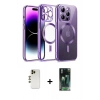 MARSİLYAN™- iPhone 12 Pro Kılıf Nova Işık Özel Seri - Şeffaf 360 Full Body Arka Koruyucu + Shine Kamera Lens - GD