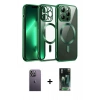 MARSİLYAN™- iPhone 12 Pro Kılıf Nova Işık Özel Seri - Şeffaf 360 Full Body Arka Koruyucu + Neon Fosforlu Kamera Lens - BZ