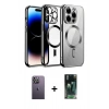 MARSİLYAN™- iPhone 12 Pro Kılıf Nova Işık Özel Seri - Şeffaf 360 Full Body Arka Koruyucu + Neon Fosforlu Kamera Lens - BZ